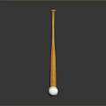 Wooden Baseball Bat With White Baseball Isolated On Dark Background