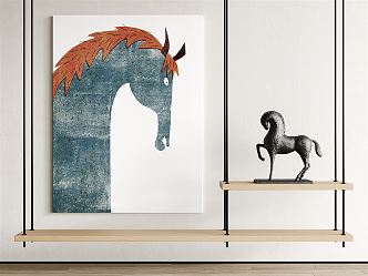 Modern Animal Painting Decorative Painting Art Hanging Painting Creative Hanging Painting Sculpture Horse 3d model