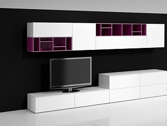 Modern TV Background Cabinet Wall 3d model