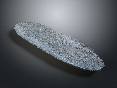 Abstract Granular Terrain With Oval Shape Silver Gray Surface Detailed Structure 3d model