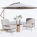 Modern Outdoor Table Chair Set With Stylish Cushioned Seats Small Round Table And Parasol