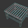 Wooden Outdoor Table With Slatted Top For Garden Patio Simple Design