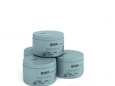 Elegant Light Blue Round Bathroom Accessories With Modern Stackable Containers 3d model