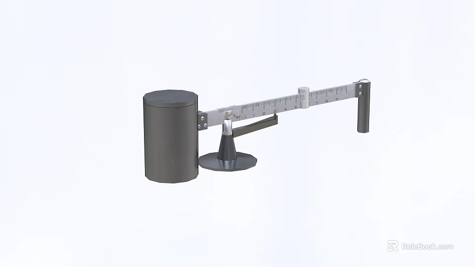 Manual Hardware Measuring Tool With Cylindrical Weight And Graduated Scale 3d model