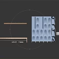 Functional Furniture Set Including Blue Locker Wooden Bench Stainless Steel Sink Counter And Hanger