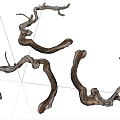 Natural Wood Branches And Stone Pieces For Rustic Decor Craft Projects 3d model