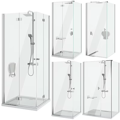 Modern Shower Sauna Design With Glass Enclosure And Chrome Fixtures 3d model