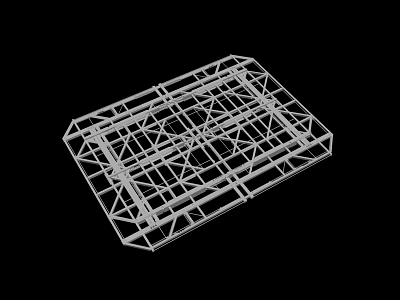 Industrial Metal Frame Structure With Cross Grid Design And Rectangular Structural Framework 3d model