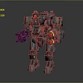 Futuristic Sci-Fi Mech Warrior With Gray Armor Red Sensors And Weaponized Arms