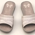 Light Gray Slip On Shoes With White Bowknot And Stripes Comfortable Soft Fabric Design