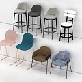 Bar Chair Bar Chair Simple Bar Chair Nordic Bar Chair Bar Chair Combination 3d model