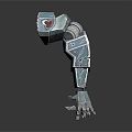 Mechanical Device Metallic Structure With Red Accents And Robotic Claw Design