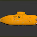 Yellow Submarine Model S336 With Antenna Small Windows And Surface Details