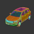 Stylish Yellow Modern SUV With Sunroof And Reflective Black Surface