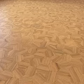 Wooden Flooring With Stylish Geometric Parquet Pattern Light Natural Wood Tone And Smooth Surface