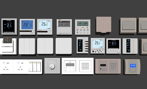 Modern switch air conditioner switch floor heating switch panel combination 3d model