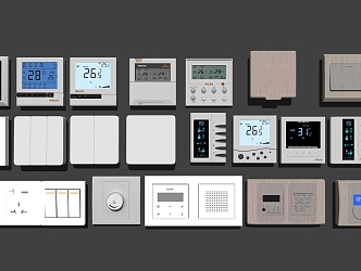 Modern switch air conditioner switch floor heating switch panel combination 3d model