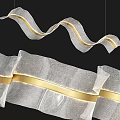 Wave Shaped Silver Pendant Light With Gold Accents For Modern Spaces