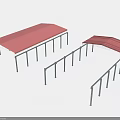 Red Canopy Outdoor Carport Designs With Metal Frame In Two Sizes