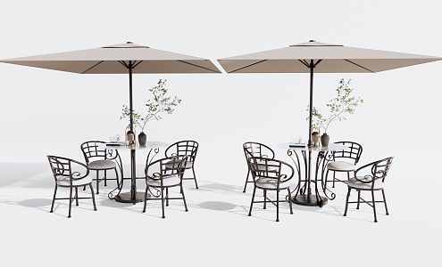 Modern Outdoor Table and Chair Outdoor Leisure Table and Chair 3d model