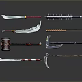Ancient weapons Cold weapons Medieval items Medieval weapons Swords, spears, halberds, axe hooks 3d model