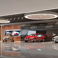 Modern Lexus Car Showroom Interior With Displayed Vehicles And Brand Logo