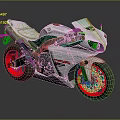 Stylish White Yamaha Sport Motorcycle With Red Rims And Reflective Surface Design