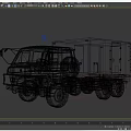 Military Utility Vehicle With Camouflage Pattern Six Wheel Design And Cargo Container
