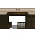 Modern Gate Main Entrance Stone Gate 3d model