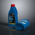 Mannol Blue Household Liquid Cleaning Product Plastic Bottle Standing And Lying With Red Cap