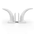 Black Horn Shaped Bookends With Silver Base For Decorative And Functional Use 3d model