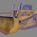 Yellow Heavy Duty Crawler Bulldozer With Large Blade Cab And Mechanical Parts