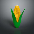 Fresh Natural Ripe Yellow Corn With Green Husks Against Gray Background
