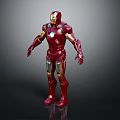 Red And Gold Iron Man Character Figure With Glowing Arc Reactor In Standing Pose