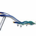 Colorful Wave Shaped Sports Equipment With Metal Supports And Multiple Diving Boards