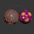 Colorful Hemispherical Structures With Hexagonal Patterns On Blue Platform