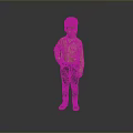 Young Boy In Yellow Shirt Dark Pants And Green Shoes Standing Against Gray Background