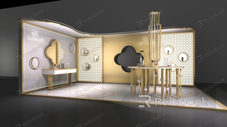 Light Luxury Cosmetics Store Cosmetics Display model