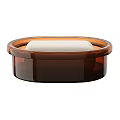 Brown Soap Dish With White Soap Bar For Daily Washing Needs