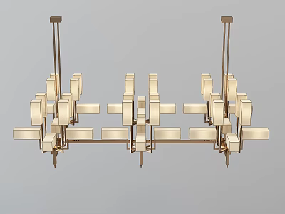 Modern Contemporary Chandelier With Geometric Metal Frame And Multiple Light Fixtures For Interior Decor 3d model