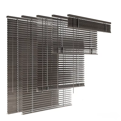 Stylish Metallic Blinds For Window Decoration 3d model