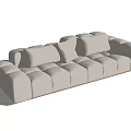 Modern Multiplayer Sofa Cream Multiplayer Sofa 3d model