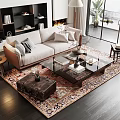 Sofa coffee table combination 3d model