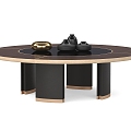 Modern round dining table 3d model