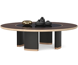 Modern round dining table 3d model