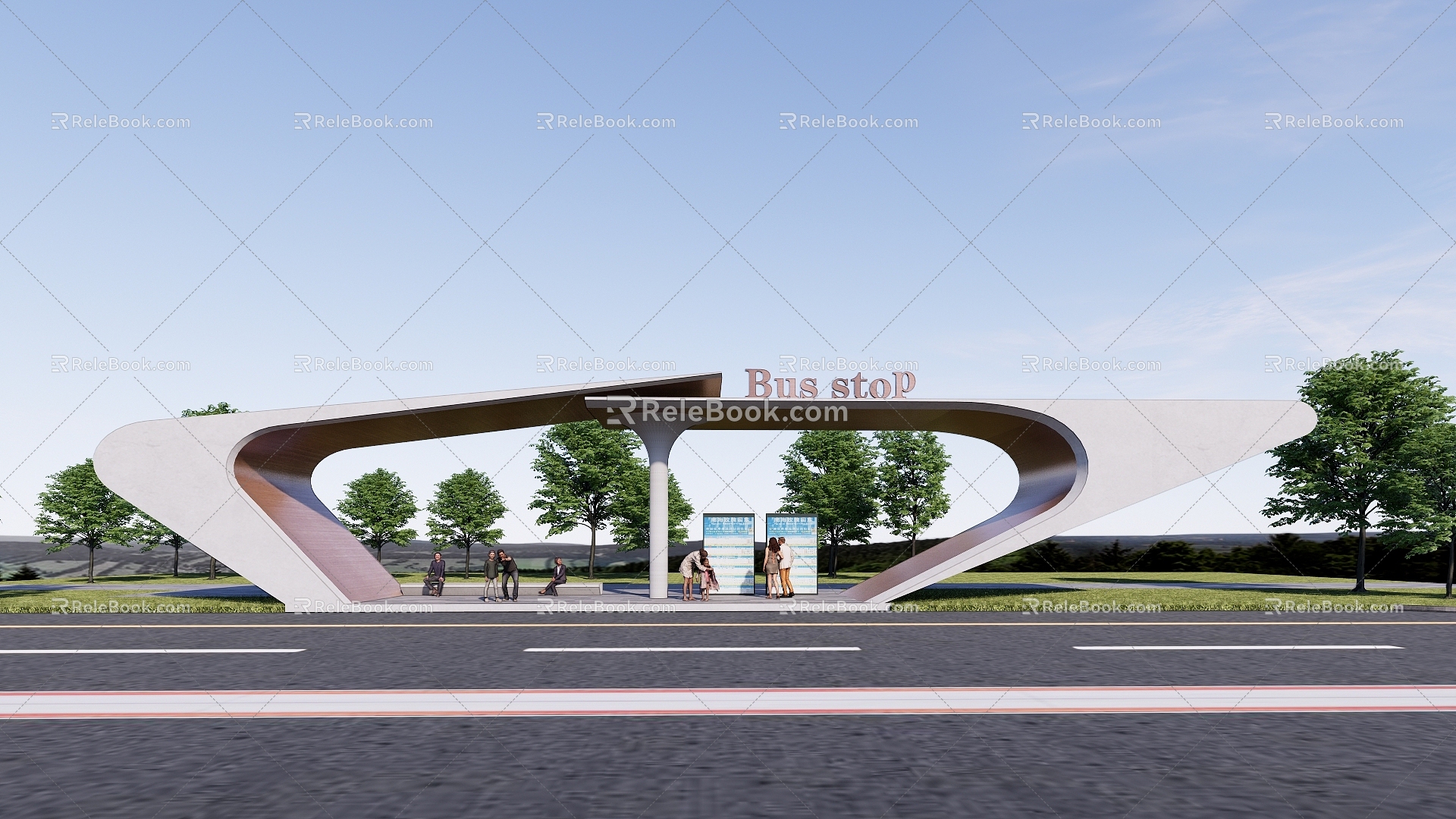 Modern Platform Bus Station Waiting Booth 3d model