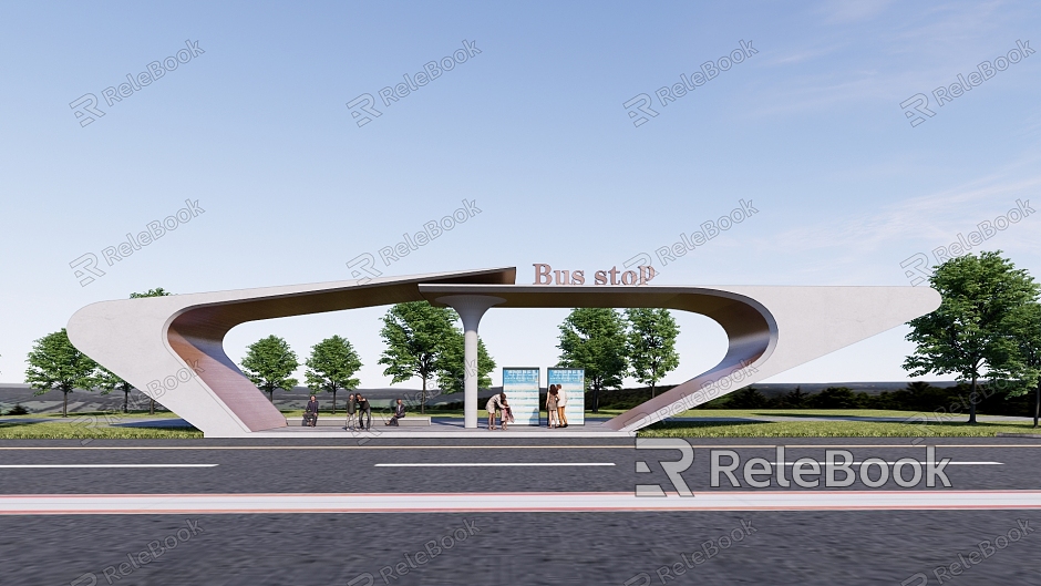 Modern Platform Bus Station Waiting Booth model