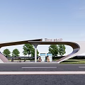 Modern Platform Bus Station Waiting Booth 3d model