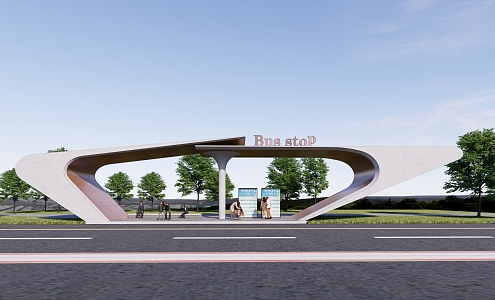 Modern Platform Bus Station Waiting Booth 3d model