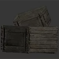Stacked Rustic Vintage Wooden Crates With Rectangular Structure And Metal Fasteners